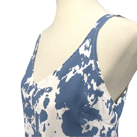 Anthropologie Pinch sleeveless mini dress blue and white abstract print medium - Picture 6 of 11